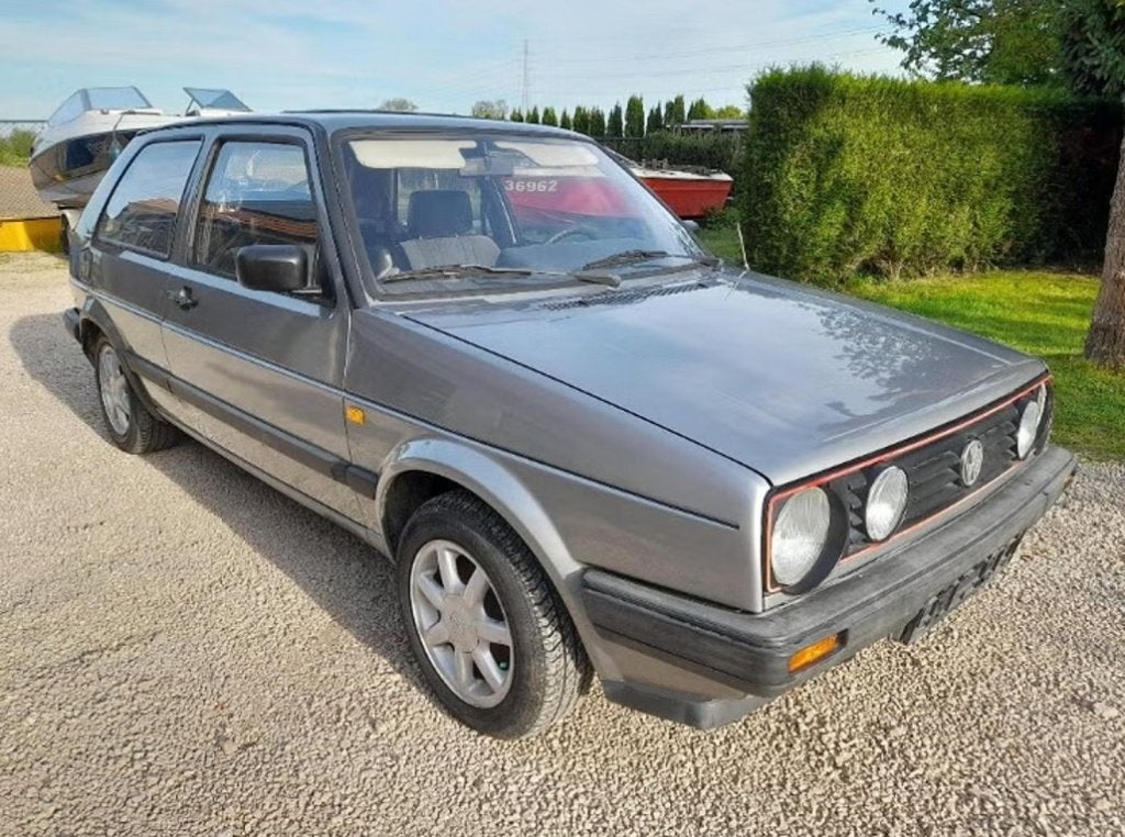 Oldtimer VW Golf 2 DIESEL (jp) 103.500-km 3-deurs trekhaak, Autos, Argent ou Gris, Boîte manuelle, Diesel, Tissu