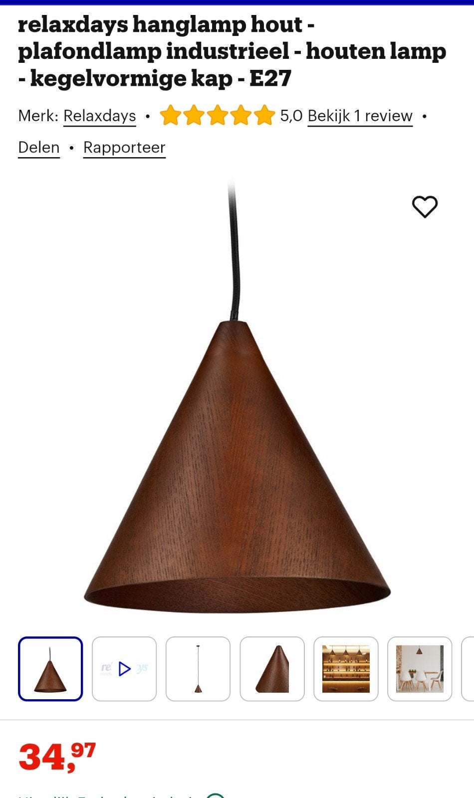 3 lampes suspendues en bois Relaxdays (neuves), Enlèvement, Comme neuf, Bois