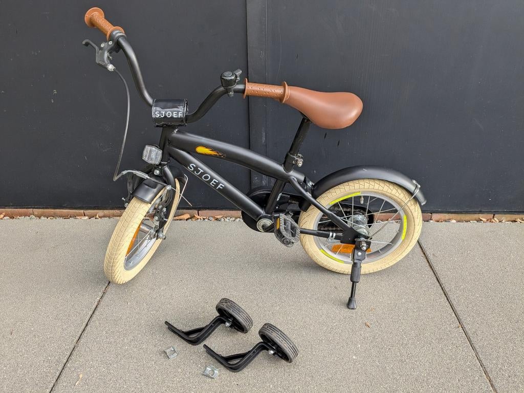 Fiets Sjoef Amsterdam 14 inch met zijwieltjes, Fietsen en Brommers, Ophalen, Terugtraprem, Zijwieltjes, Sjoef