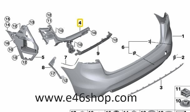 ACHTERBUMPER GELEIDING BMW M "2 F45 OE 51127376926, Auto-onderdelen, -, -, Nieuw, Ophalen of Verzenden