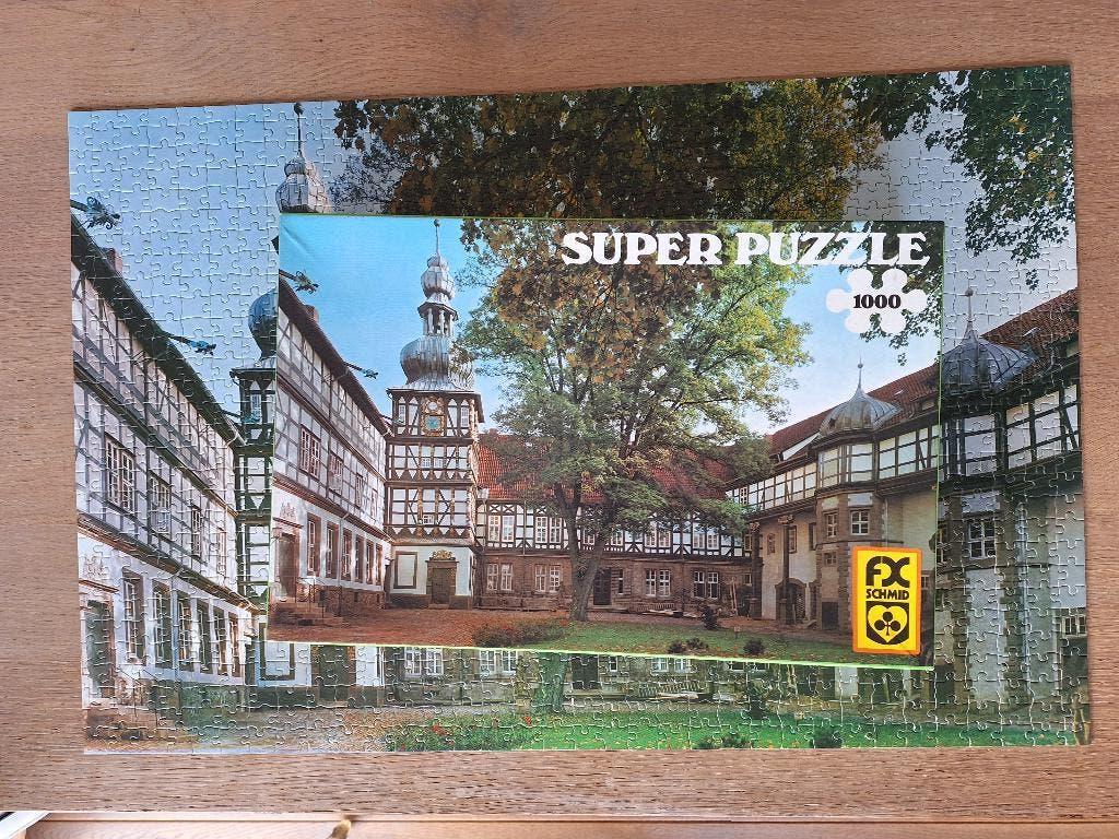 Vintage puzzel kasteel Herzberg 1000 stukjes VOLLEDIG, Hobby en Vrije tijd, Ophalen of Verzenden, 500 t/m 1500 stukjes, Zo goed als nieuw
