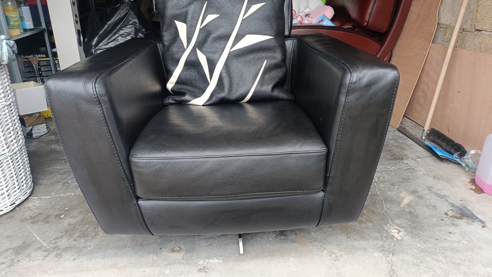 canapé et fauteuil en cuir, Maison & Meubles, 75 à 100 cm, Banc droit, Comme neuf, Cuir