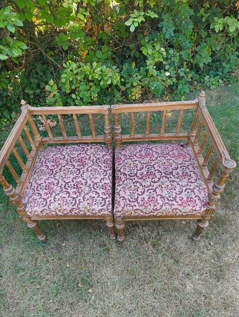 Brocante bankje met gobelin, Antiek en Kunst, Ophalen