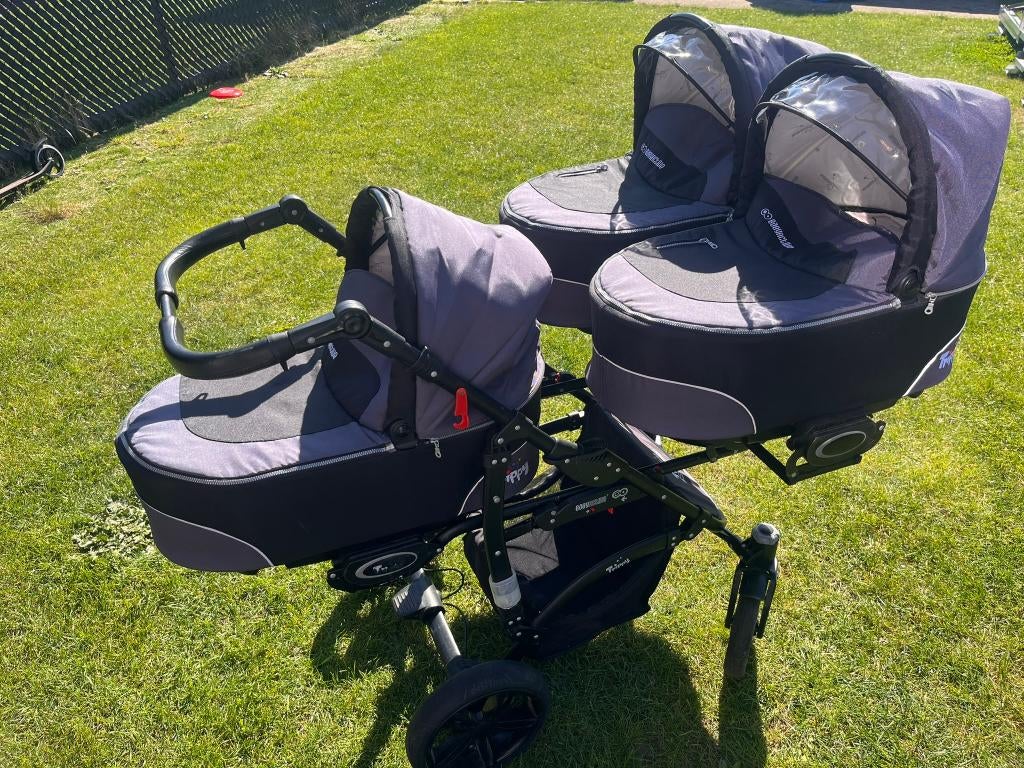 Trippy Drieling Meerling Wagen - Compleet Alle Accesoires, Kinderen en Baby's, Kinderwagens en Combinaties, Gebruikt, Combiwagen