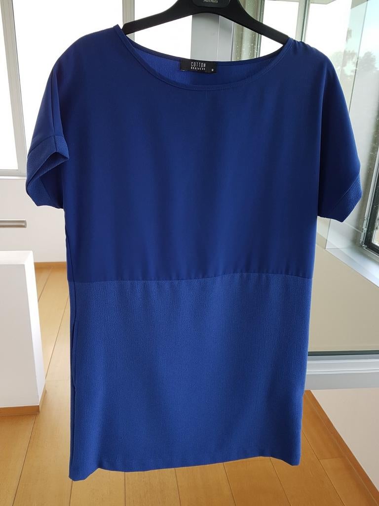 Koningsblauw recht kleed Cotton Brothers maat M, Kleding | Dames, Maat 38/40 (M), Blauw, Ophalen of Verzenden, Zo goed als nieuw