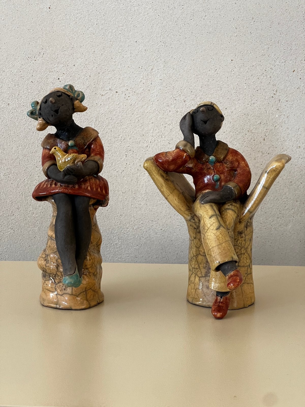 Keramieken kunst beeldjes, Ophalen of Verzenden, Gebruikt, Mens