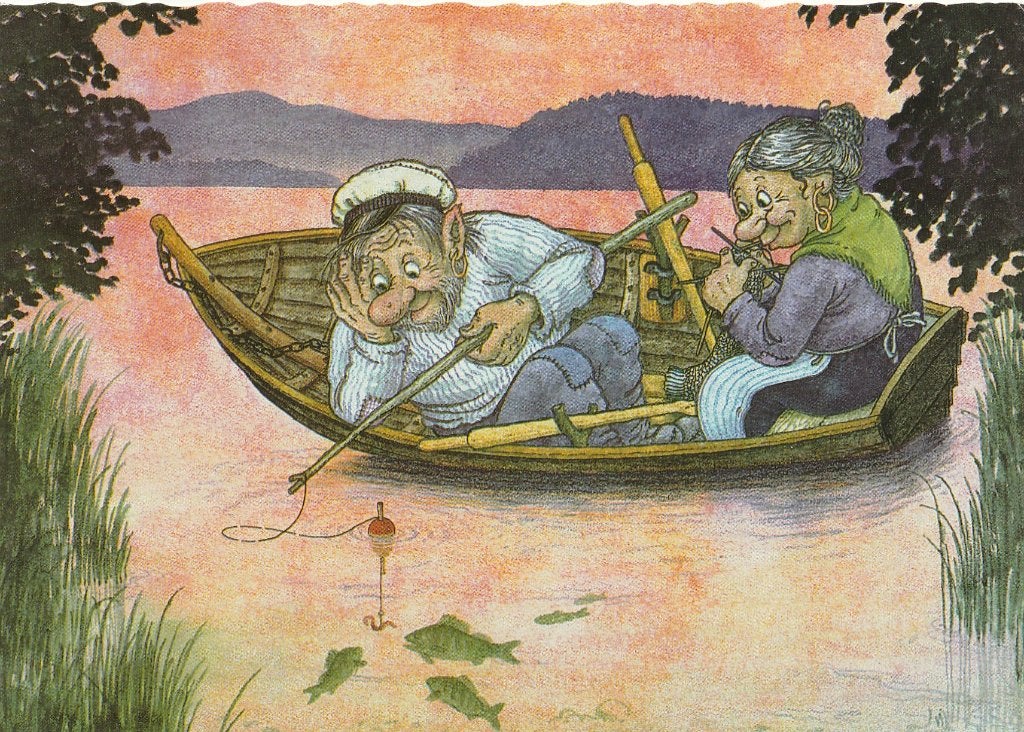 FANTASIE -  Trollen zijn aan het vissen, Collections, Enlèvement ou Envoi, Non affranchie, Autres thèmes