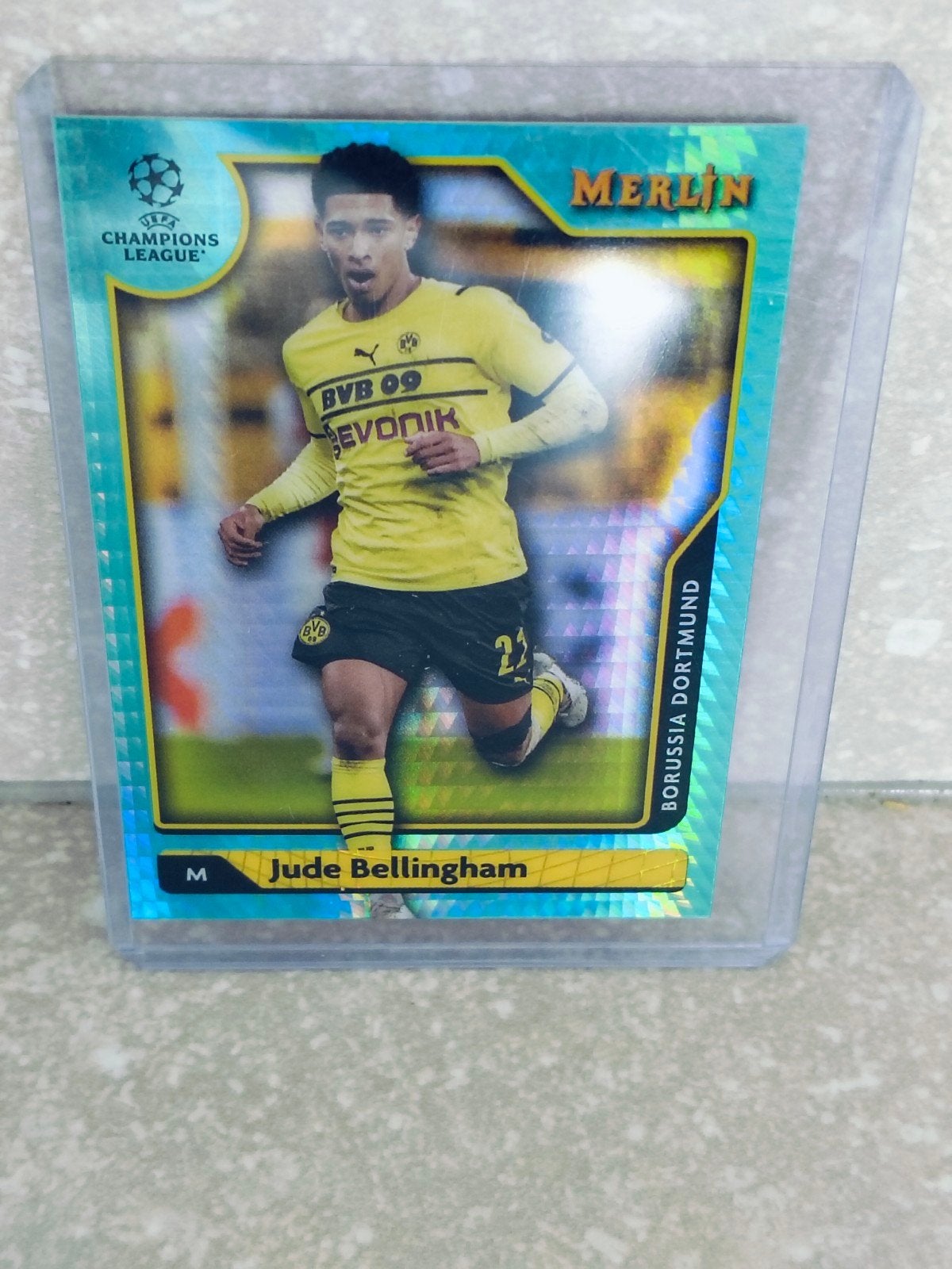 Topps Merlin Jude Bellingham Dortmund Aqua parallel, Ophalen of Verzenden