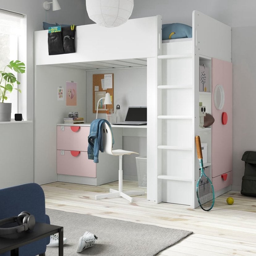 Ikea hoogslaper Smastad, 90 cm, Une personne, Enlèvement, Utilisé