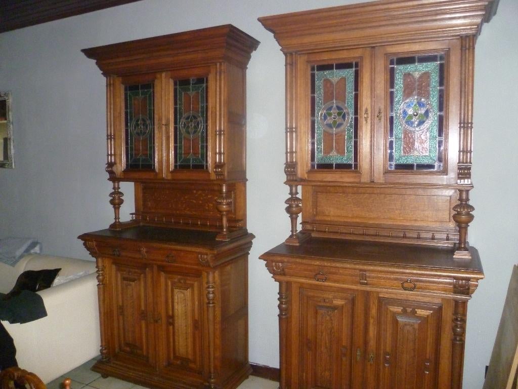 KOPPEL MOOIE MECHELSE KASTEN+ TAFEL+6 STOELEN, Antiek en Kunst, Ophalen