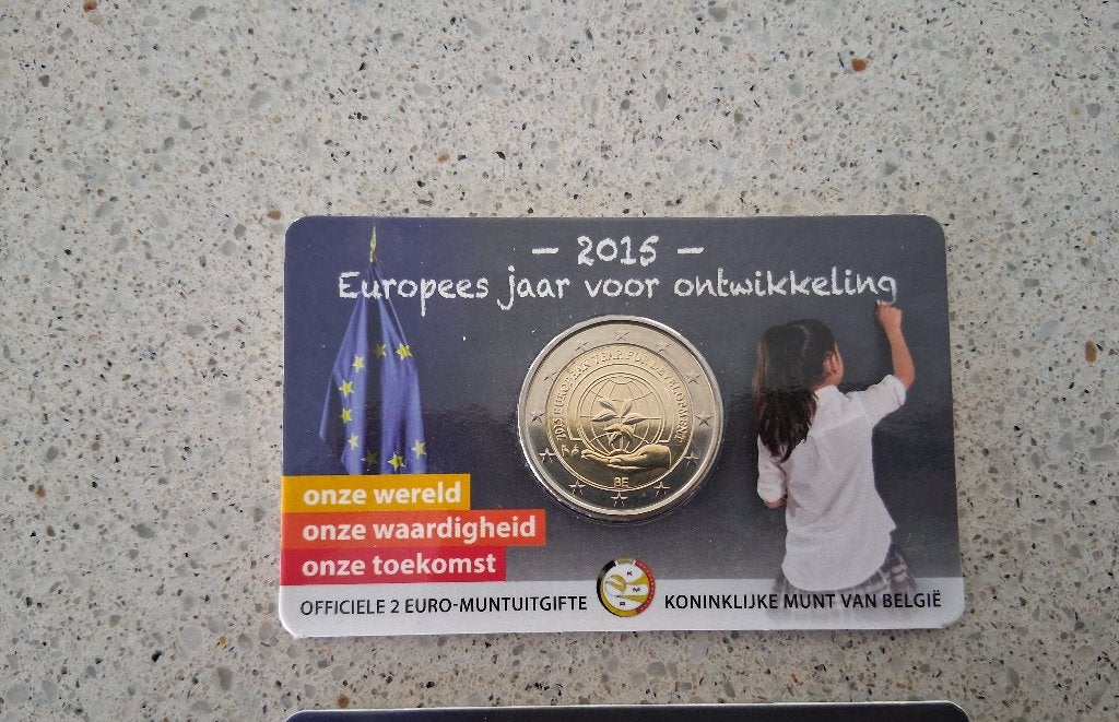 2 euro België 2015 Europees Jaar voor Ontwikkeling Coincard, Ophalen of Verzenden, België, 2 euro, Losse munt
