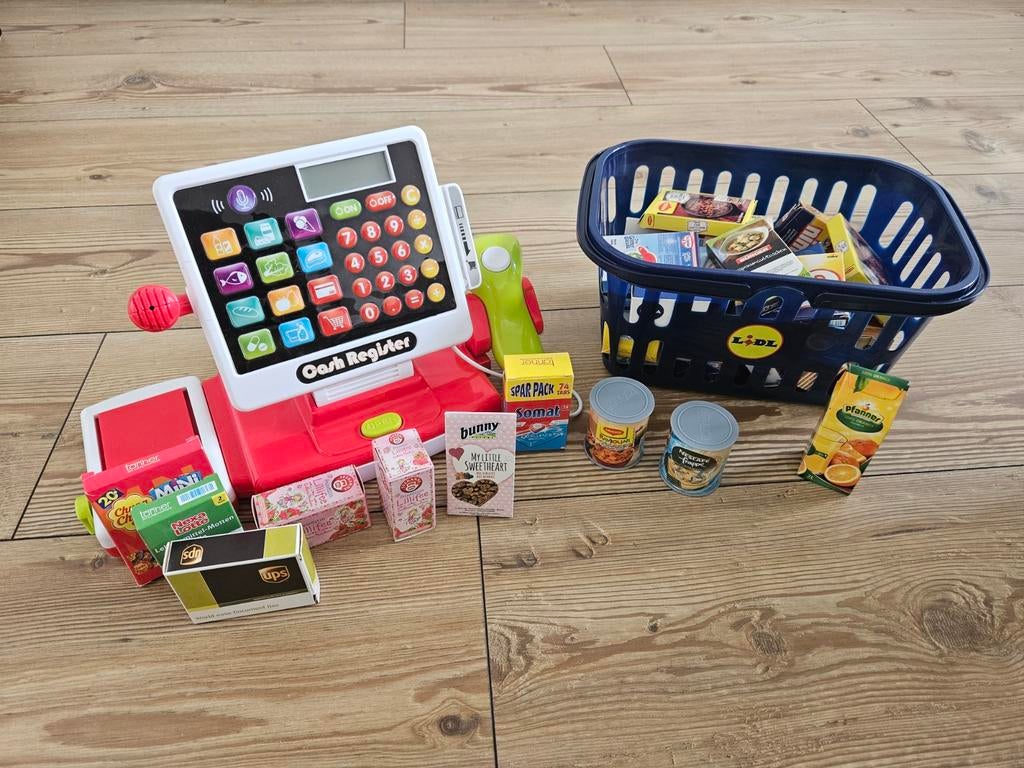 Speelgoedkassa met mandje, Ophalen