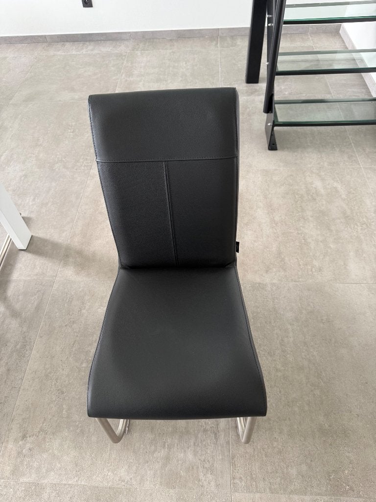 Stoelen, Ophalen, Zwart, Leer, Zo goed als nieuw