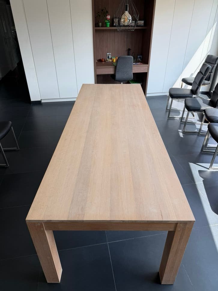 Natuureiken tafel van 2m80, Ophalen, Zo goed als nieuw