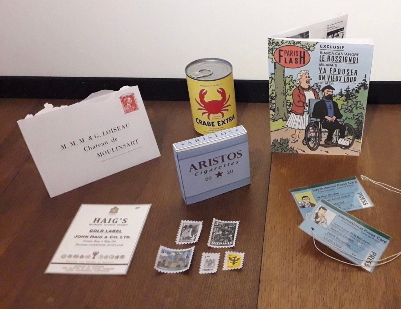 Tintin Kuifje lot d’objets dérivés de la B.D. à échelle 1:1, Collections, Envoi, Tintin, Comme neuf, Autres types
