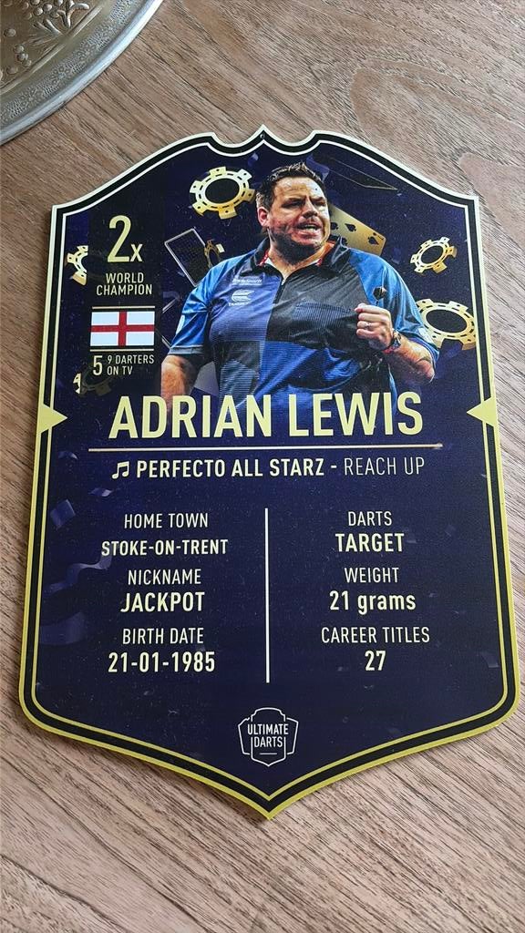 Darts kaart Adrian Lewis, Ophalen, Zo goed als nieuw