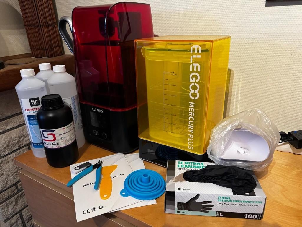 Imprimante 3D résine Elegoo + Station lavage / UV, Computers en Software, 3D Printers, Gebruikt, Resin/Hars, Ophalen