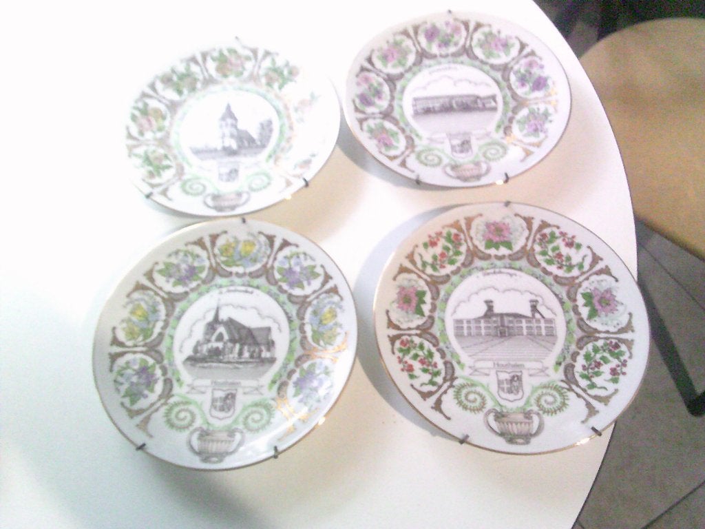 4 bordjes houthalen 1993 limoge france, Ophalen, Zo goed als nieuw, Porselein, Overige typen