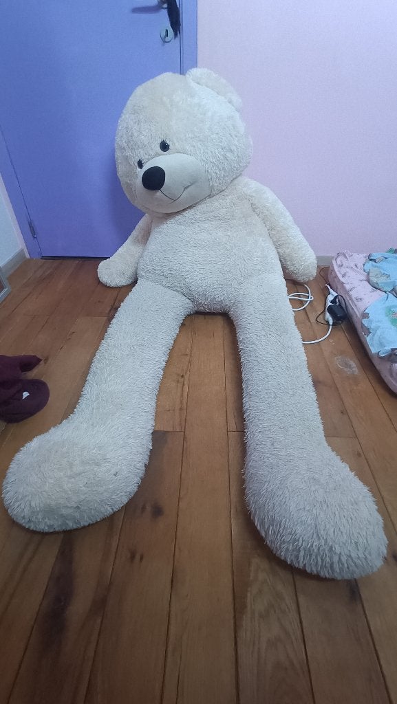 Grote witte Teddy beer, Kinderen en Baby's, Speelgoed | Knuffels en Pluche, Ophalen, Gebruikt, Overige merken, Overige karakters