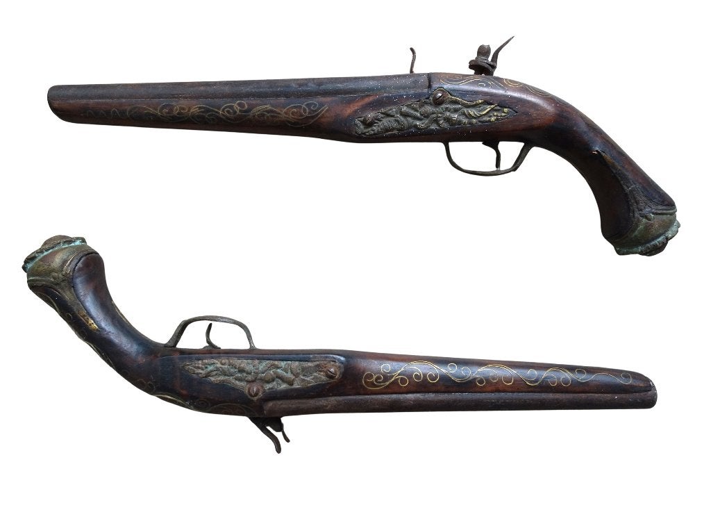 Veilinghuis Oranje - Paire de fusils à silex anciens, XIXe, Collections, Objets militaires | Général, Enlèvement, Autres, Autres types