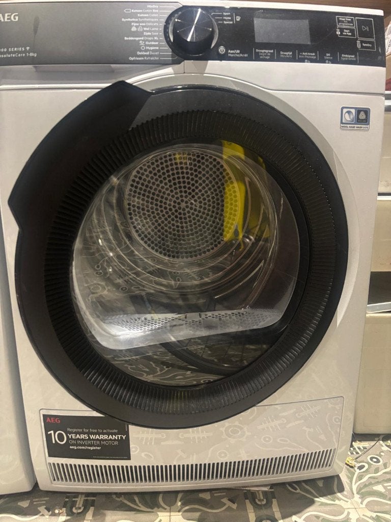 Droogkast AEG T86DR8A4OC 8000,  warmtepomp 8 kg, Elektronische apparatuur, Ophalen, Gebruikt, Anti-kreukfase, Luchtafvoer