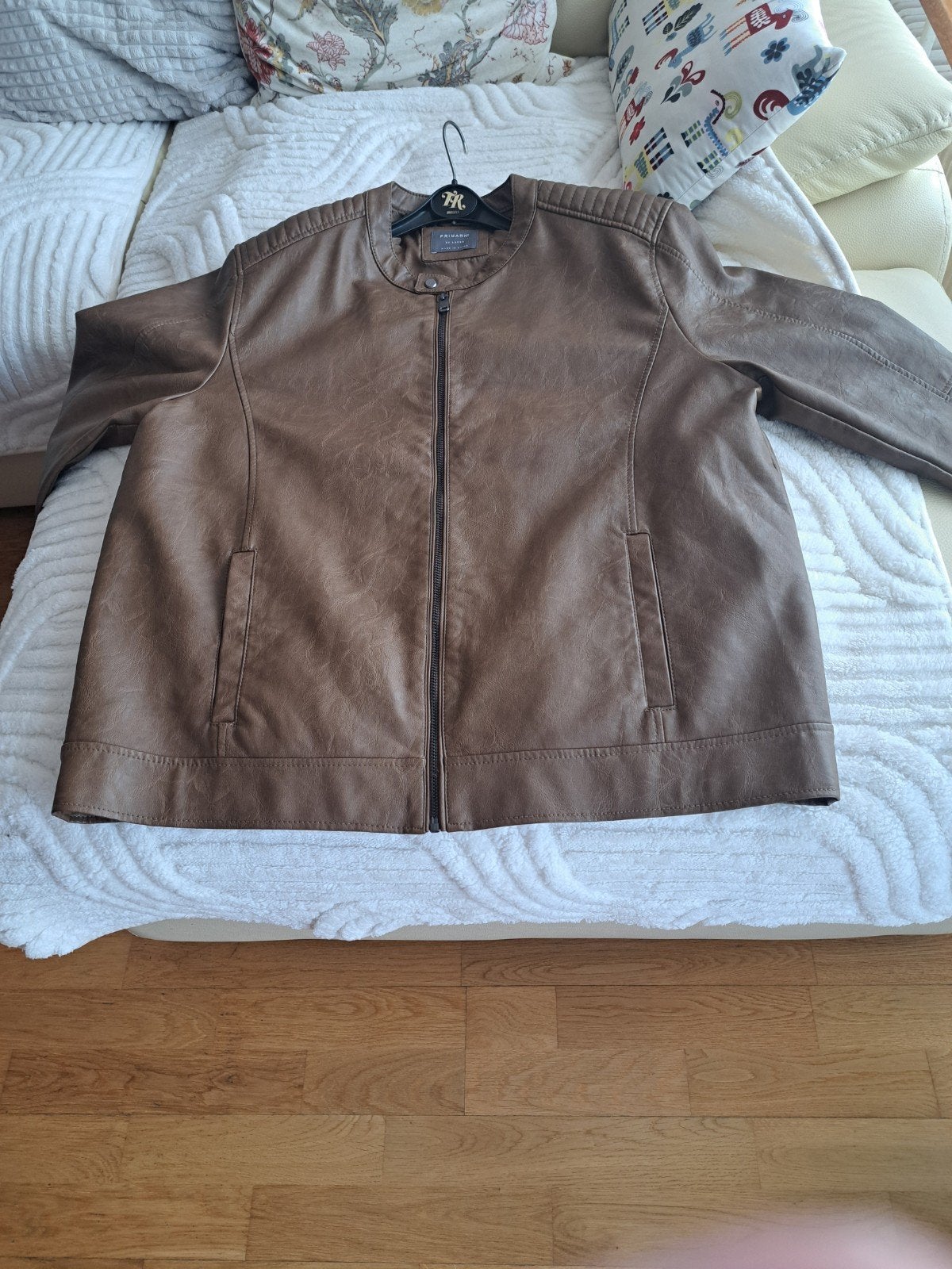 Nieuwe lederen Herenjas, Kleding | Heren, Ophalen, Bruin, Primark, Maat 56/58 (XL)