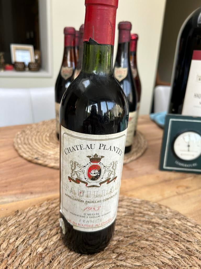 Vieux vin de Bordeaux — Château Planté Pauillac 1983, Collections, Vins, Comme neuf, Vin rouge, France, Enlèvement