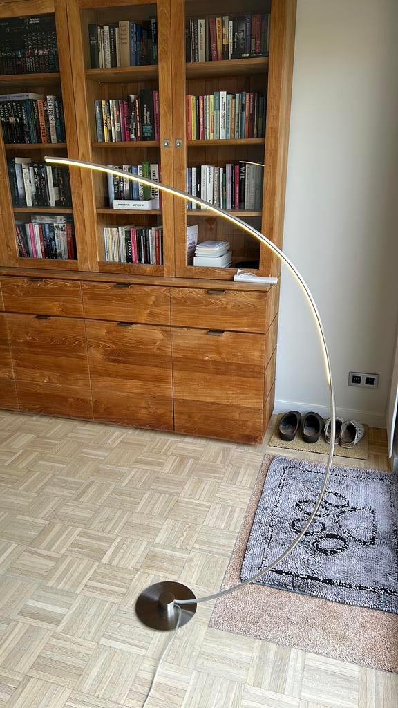 Design led booglamp, Huis en Inrichting, Ophalen, 100 tot 150 cm, Zo goed als nieuw, Metaal
