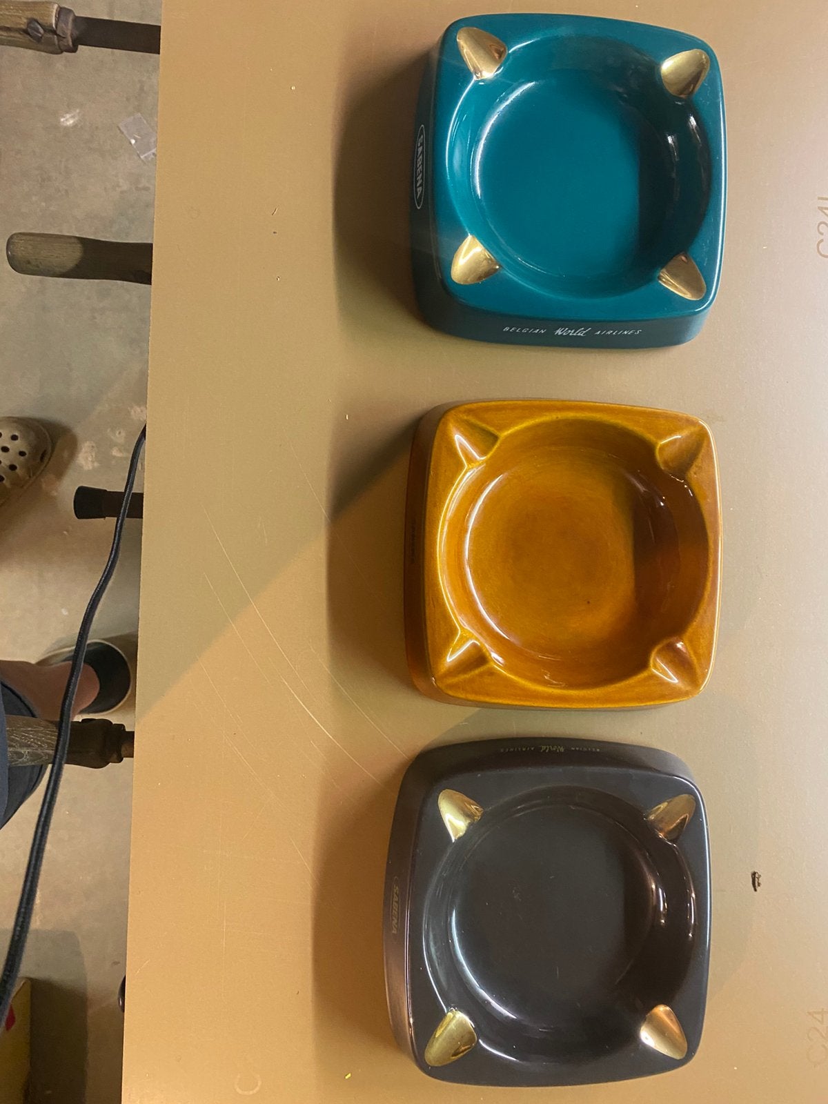 3 zeer mooie asbakken van sabena boch freres belgie, Verzamelen, Ophalen, Gebruikt