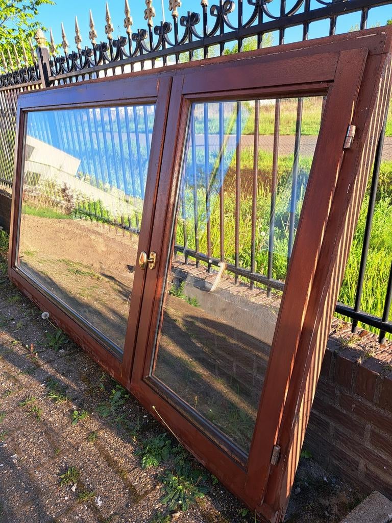 Fenêtre en bois à double vitrage 125x240, Enlèvement