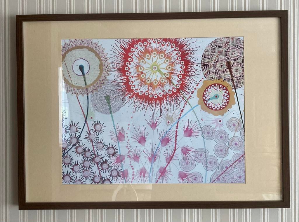 Kader IKEA met florale tekening, Enlèvement, Utilisé, 50 à 75 cm, Dessin