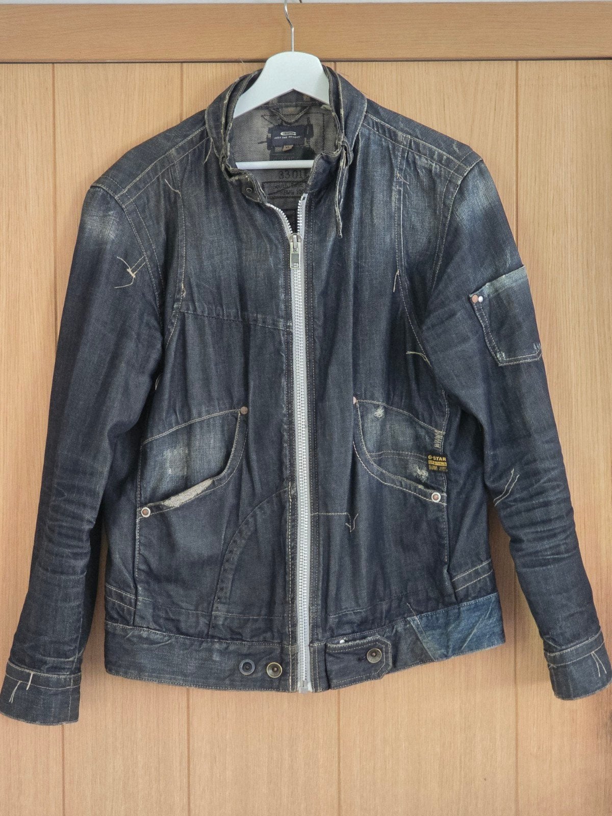 G-Star Raw Vintage Denim Biker / Utility Jas – Maat XL Slim, Vêtements | Hommes, G Star RAW, Enlèvement ou Envoi, Bleu, Taille 52/54 (L)