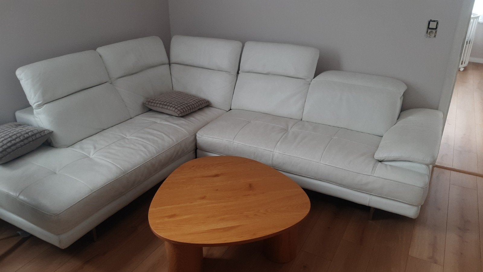 A DONNER Fauteuil coin cuir blanc, Maison & Meubles, Enlèvement, Cuir