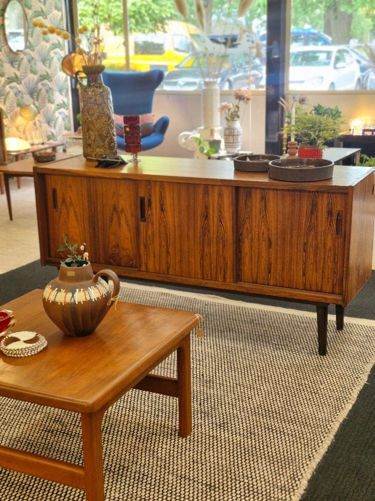 Vintage sideboard / dressoir palissander schuifdeuren, Huis en Inrichting, Ophalen, Gebruikt, Vintage