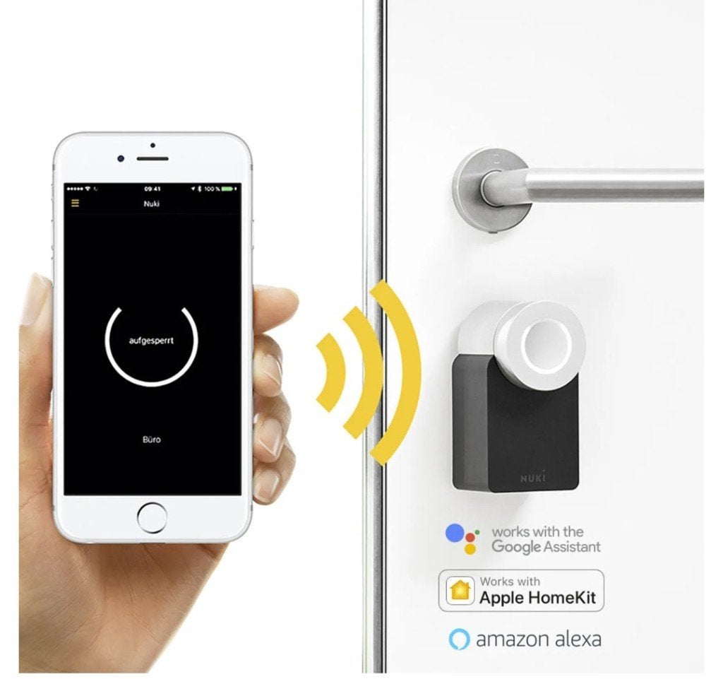 NUKI Smart Lock en internetbrug. Slim Slot, Ophalen of Verzenden, Compatibel met smartphone, Zo goed als nieuw, Draadloos