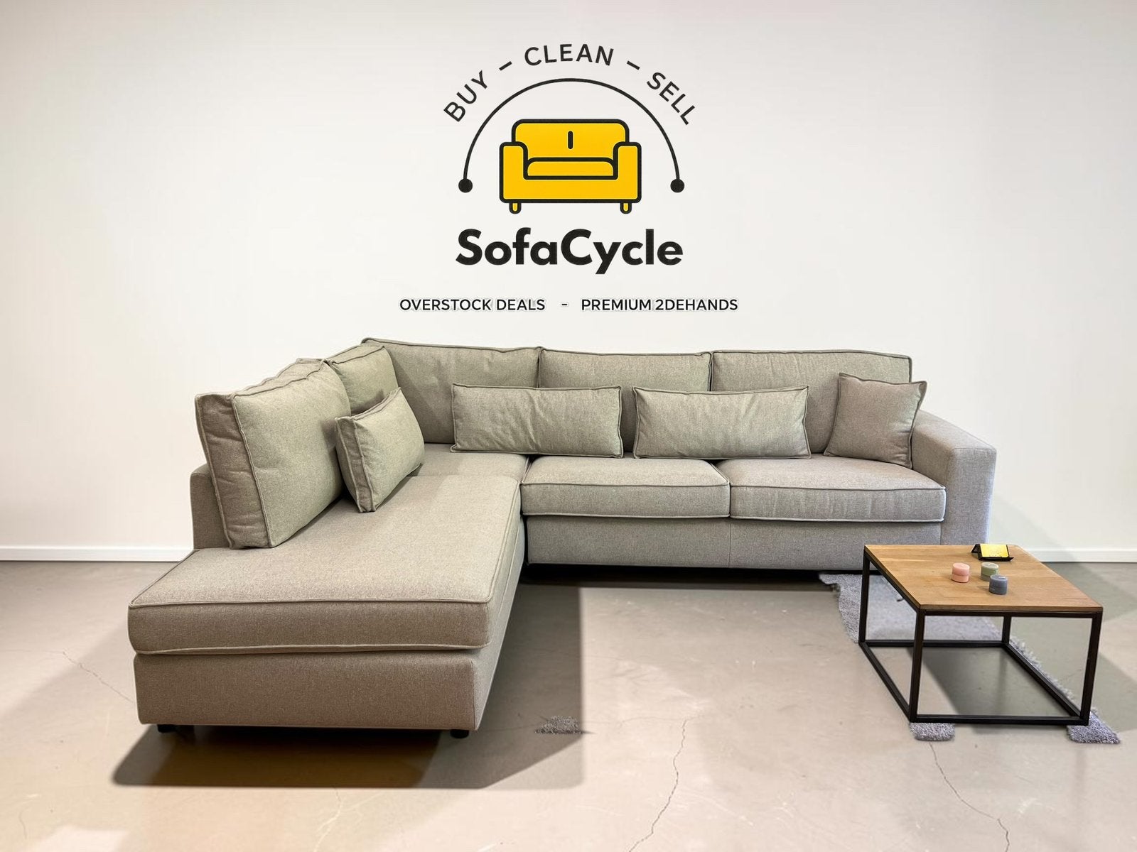 Chaise d'angle New Grey - Livraison à domicile/Sofacycle, Enlèvement ou Envoi, Comme neuf, SofaCycle, Info@sofacycle.be