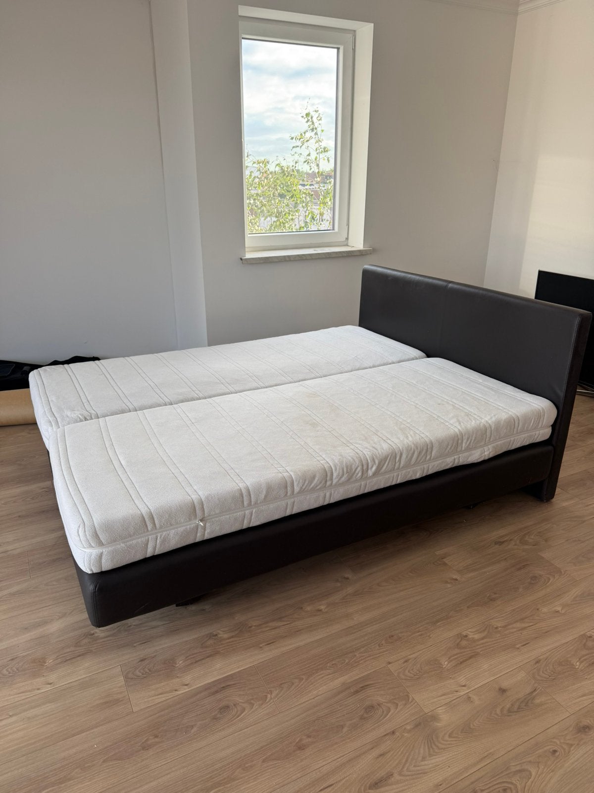 Tweepersoonsbed 160x200, Huis en Inrichting, Slaapkamer | Bedden, Gebruikt, Tweepersoons, 160 cm, 200 cm, Bruin, Ophalen