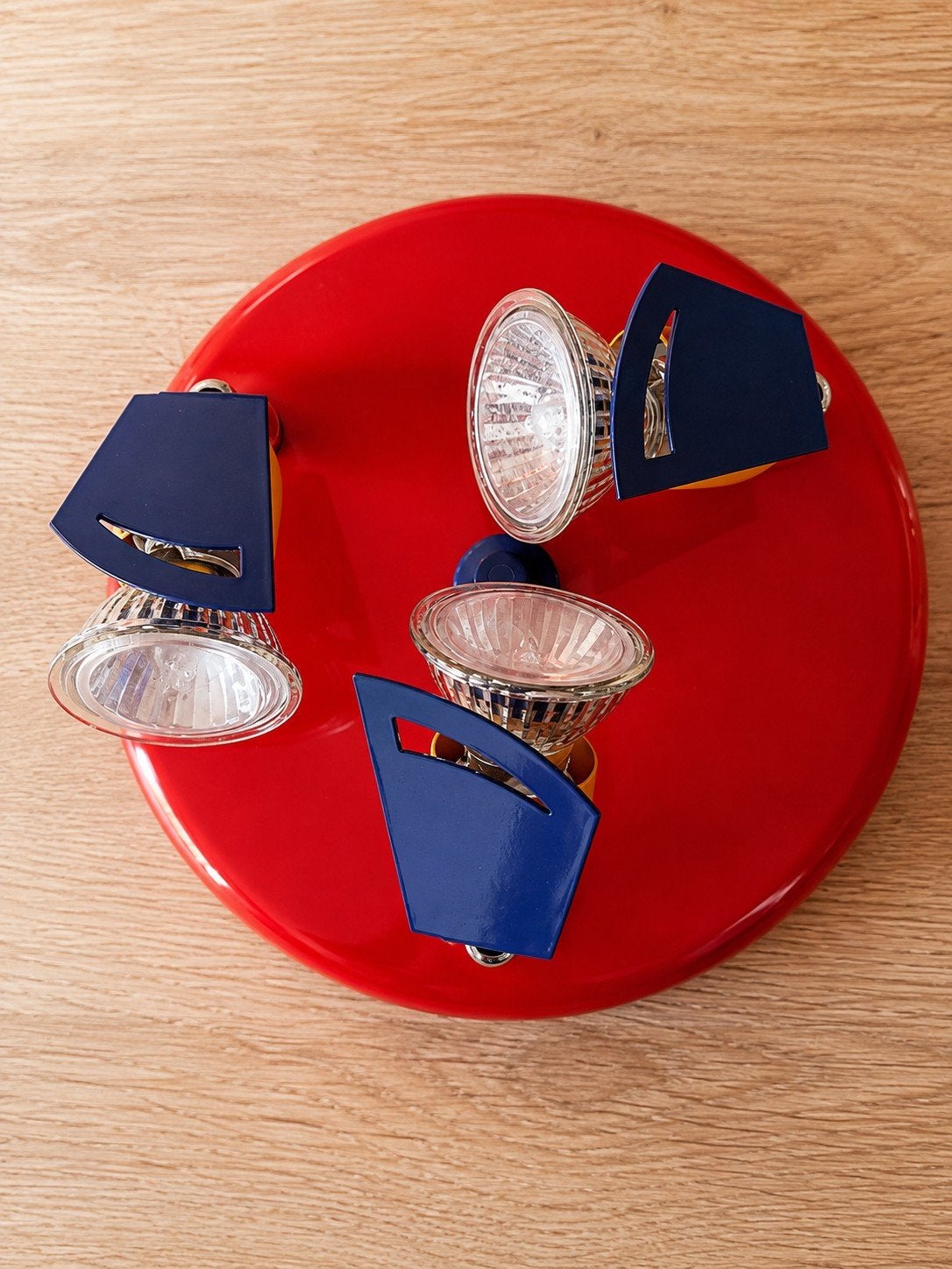 Vintage Hustadt Leuchten - Plafondlamp - 7606/034 A - Metaal, Huis en Inrichting, Blauw, Design, Ophalen of Verzenden, Plafondlamp