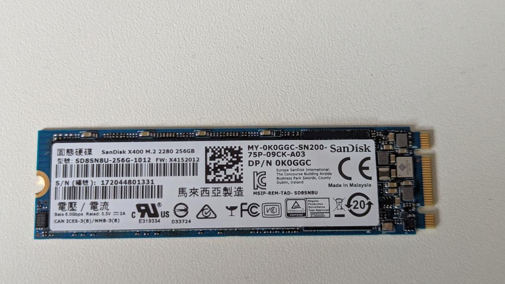 SSD 256GB SanDisk X400 M.2, Informatique & Logiciels, Disques durs, Utilisé, Laptop, Interne, Autres connexions, Enlèvement ou Envoi