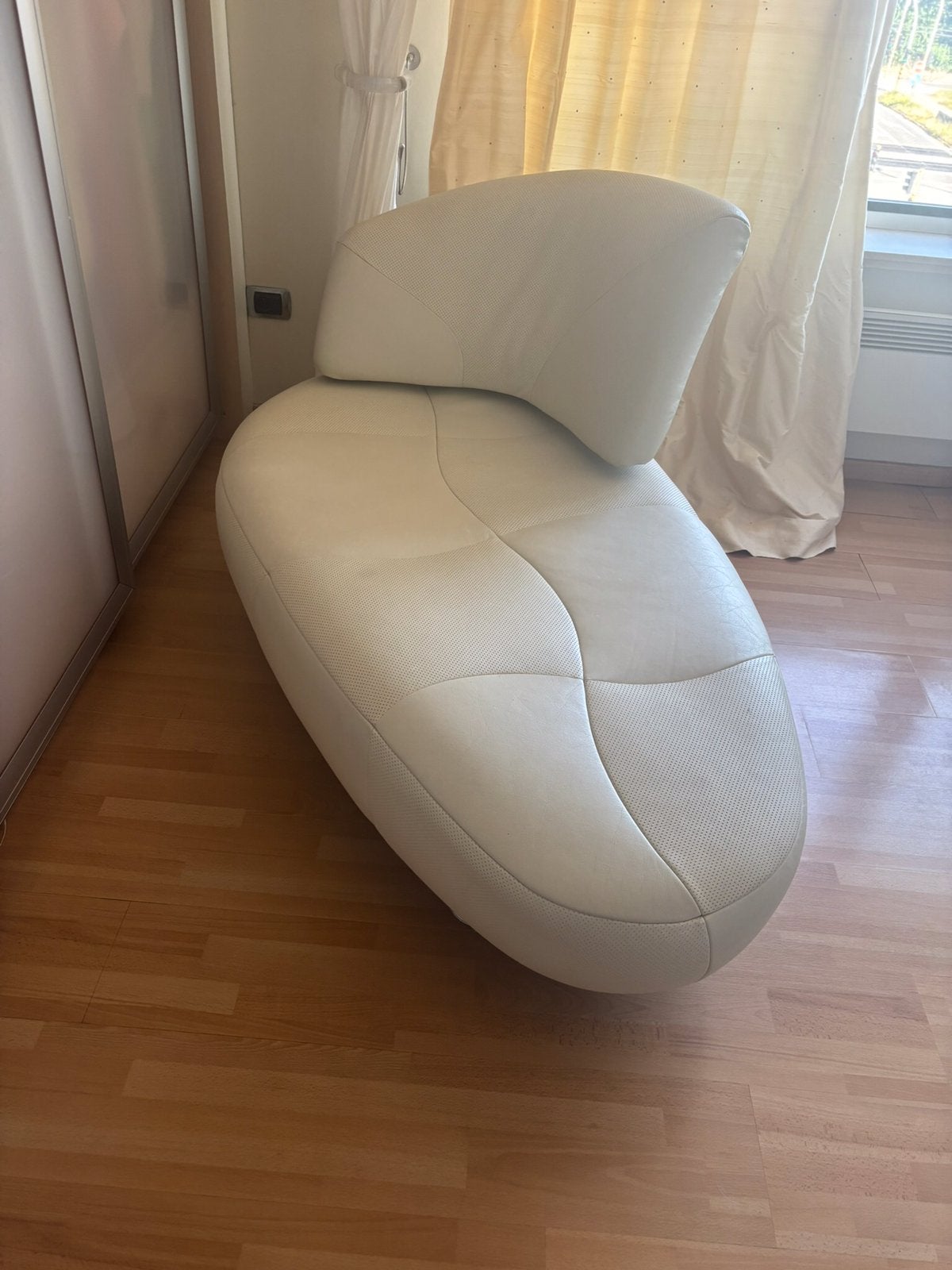 Design leder fauteuil  van Leolux, Ophalen, 150 tot 200 cm, Driepersoons, Zo goed als nieuw