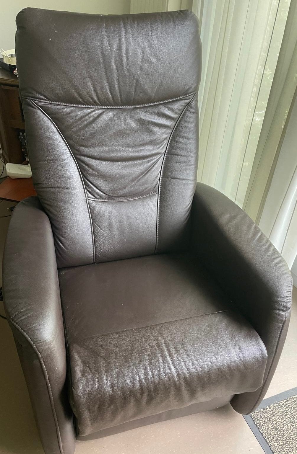 Electrische relax zetel, Ophalen, Leder, Gebruikt, Leer