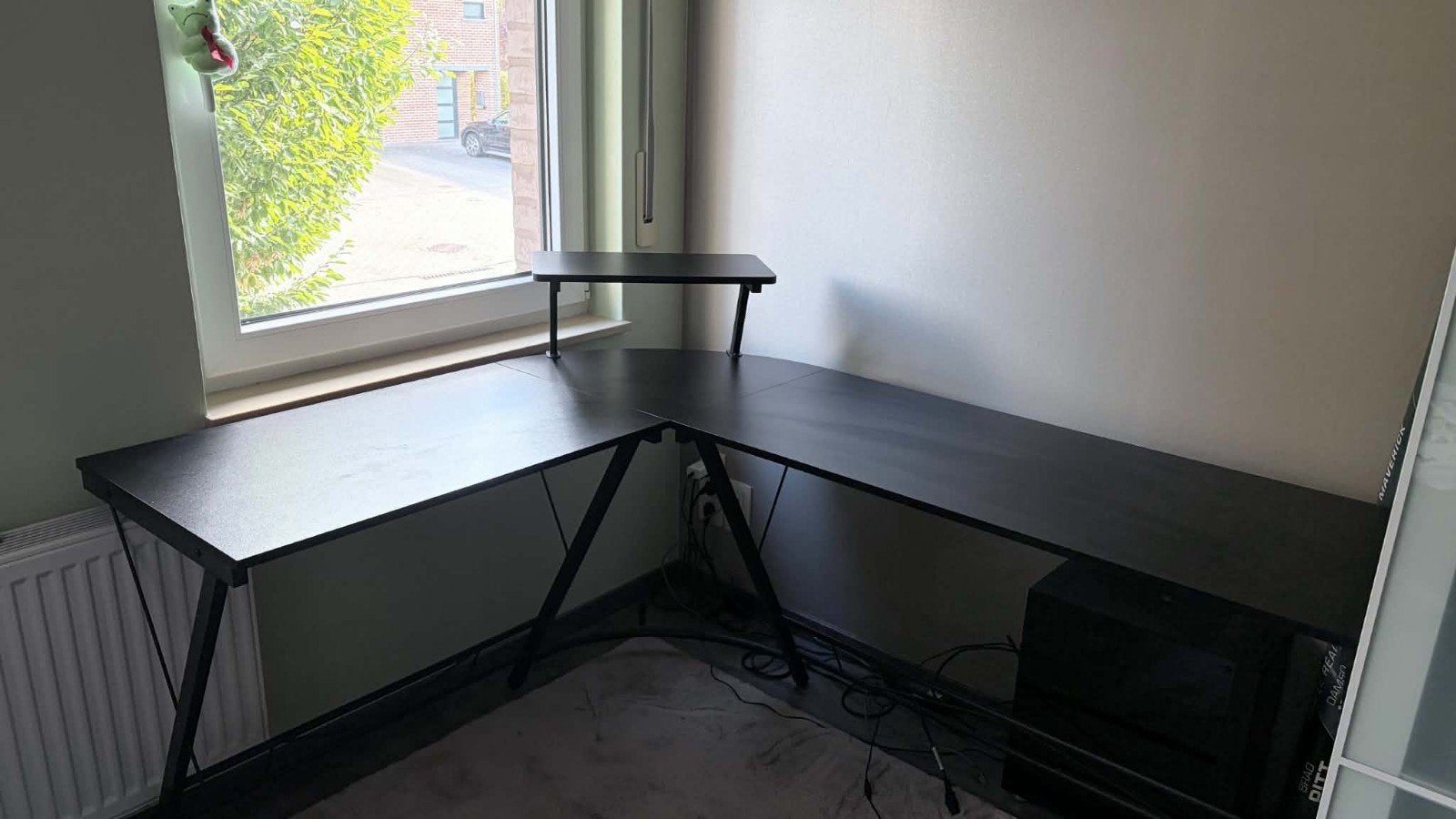 Bureau d'angle noir réversible, Maison & Meubles, Autres marques, Autres matériaux, Comme neuf, Moderne