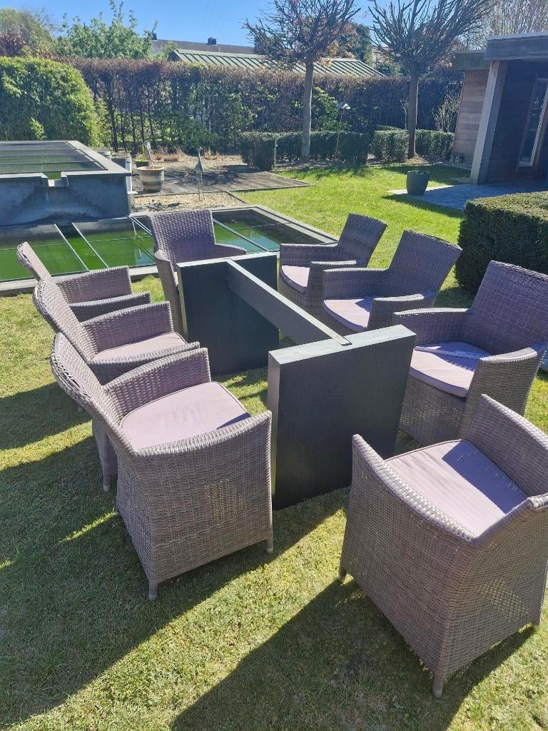 Tuinset met kussens, Jardin & Terrasse, Chaises de jardin, Enlèvement, Utilisé, Osier