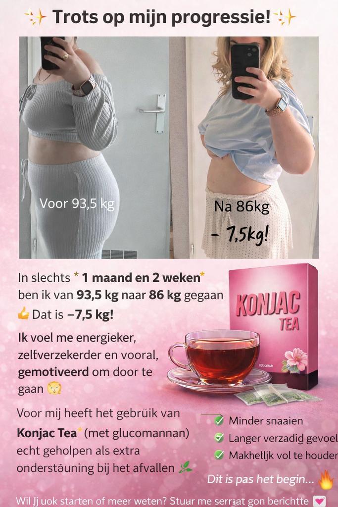 Konjac tea 5-7 kg afvallen, Handtassen en Accessoires, Uiterlijk | Dieet en Afvallen, Nieuw, Ophalen of Verzenden