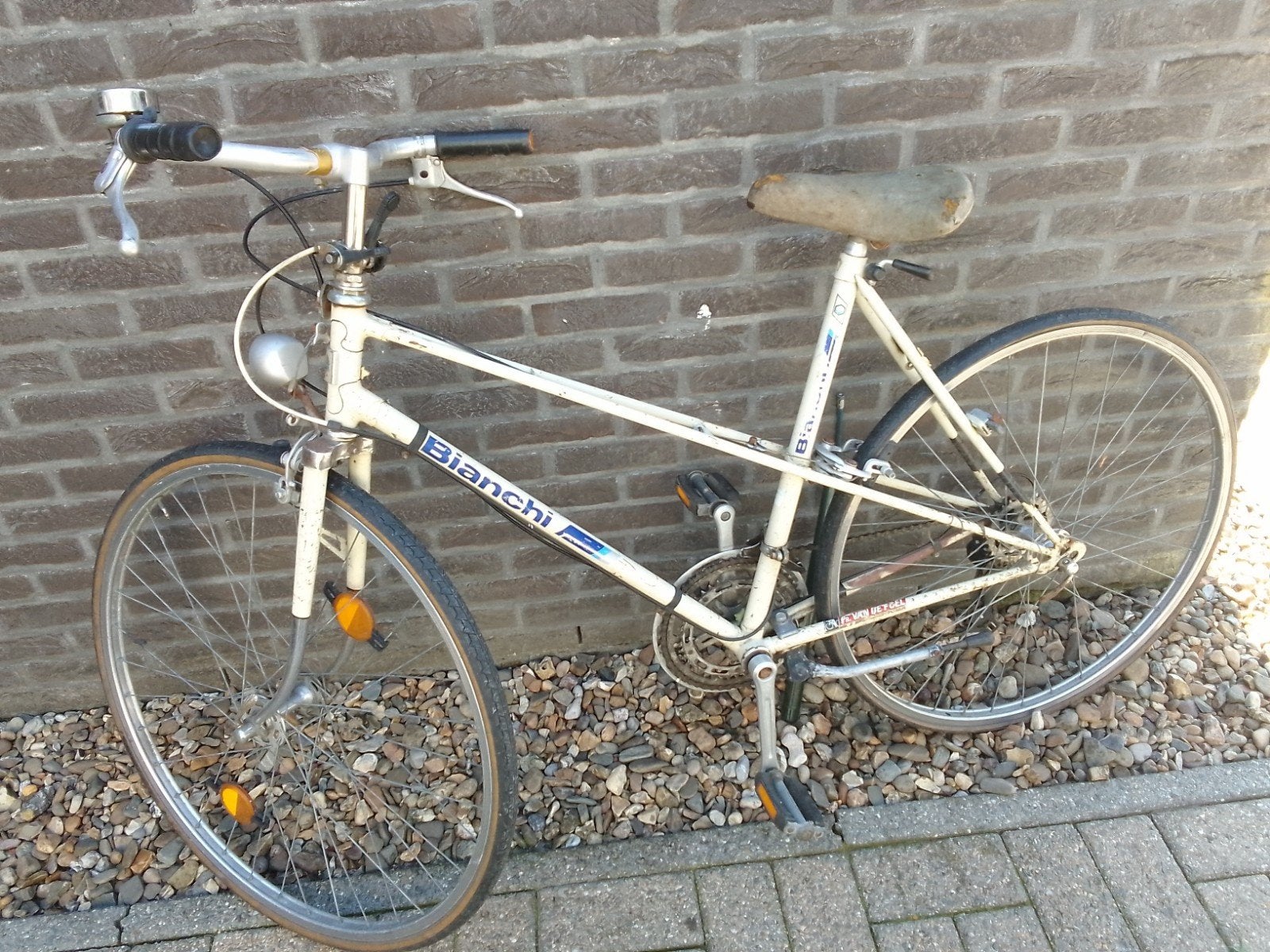zeer oude koersfiets biance' vintage., Fietsen en Brommers, Fietsen | Oldtimers, Ophalen