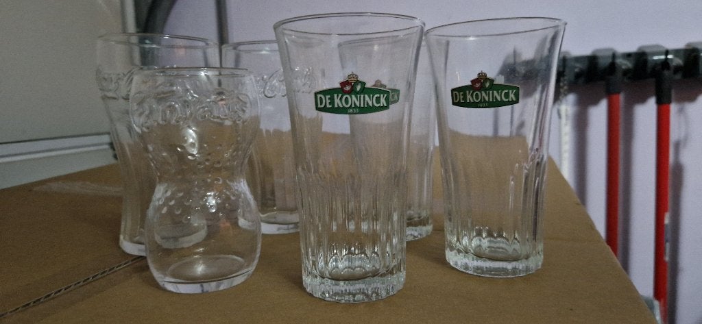 Glazen Coca Cola - Fanta - De Koninck, Verzamelen, Ophalen, Gebruikt