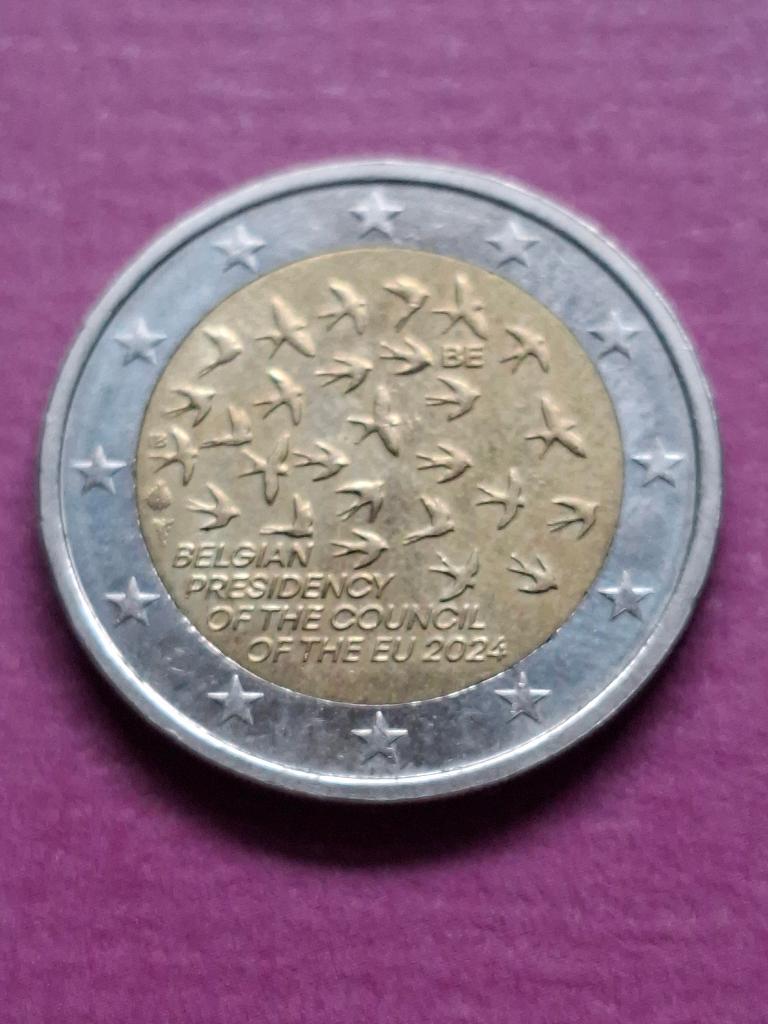 2024 België 2 euro Voorzitter Europese Raad, Postzegels en Munten, Verzenden, Metaal, Losse munt