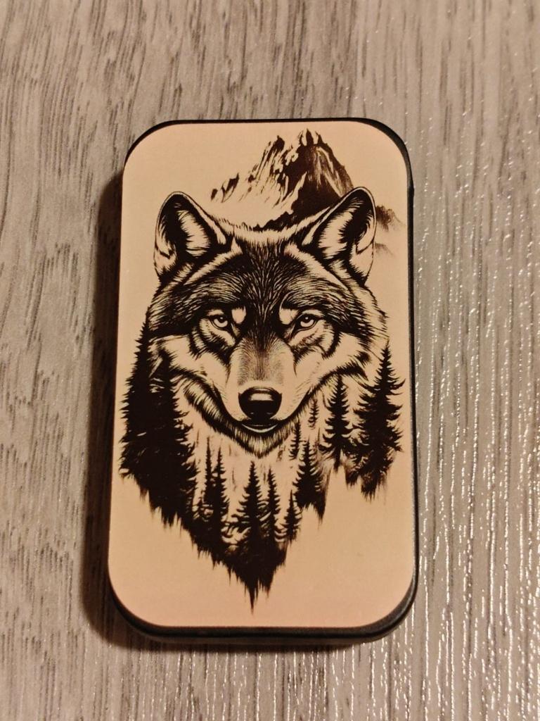 Vintage ijzeren luciferdoosje met wolfdesign – Nieuw, Verzenden, Nieuw