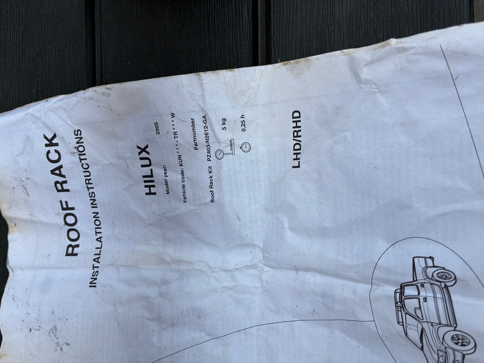 Barre de Toit Toyota Hilux, Enlèvement, Comme neuf
