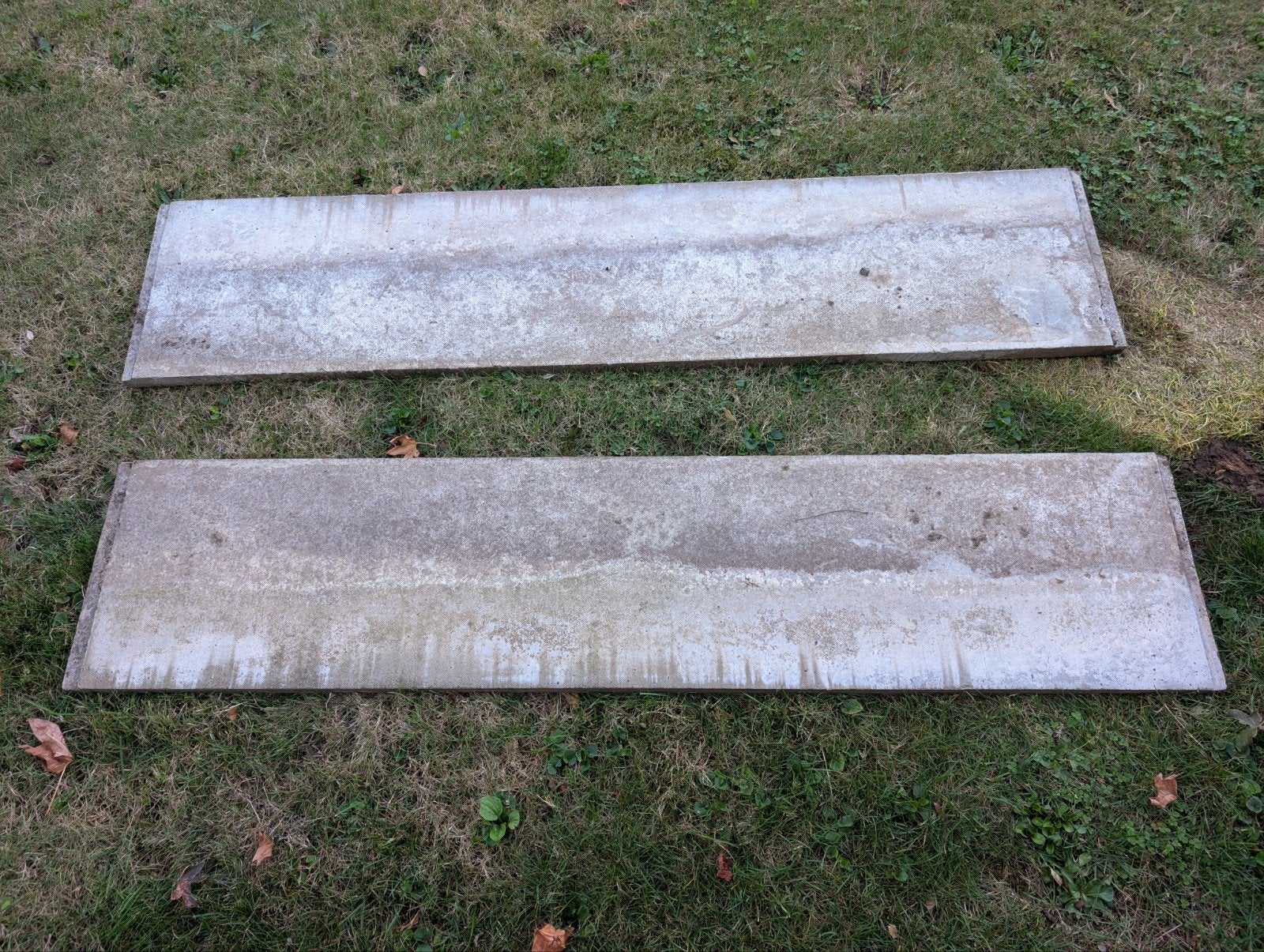 2 betonplaten 180 x 40 cm, Tuin en Terras, Ophalen, Gebruikt, 180 tot 250 cm, Overige typen